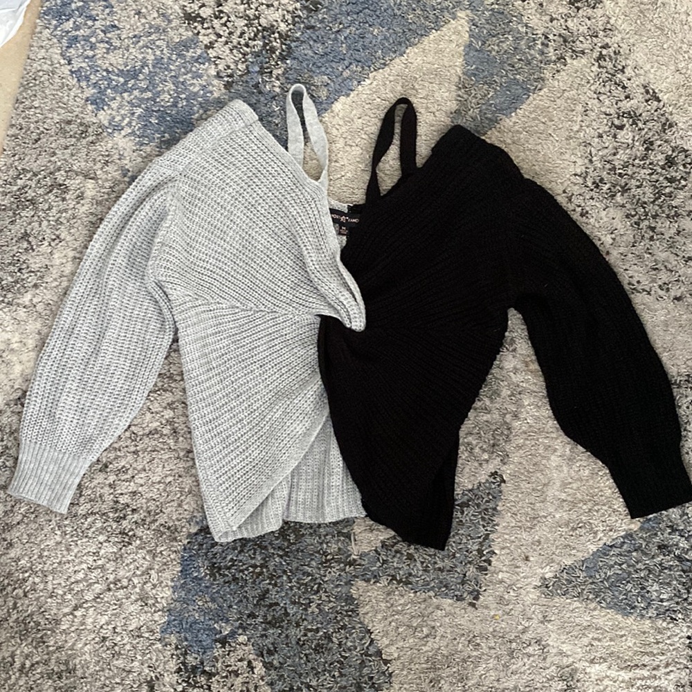 Black and Grey Woven Sweater